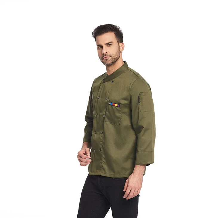 Custom Professional Restaurant Chef Uniform Kitchen Cooking Long Sleeve Jacket Coat suppliers